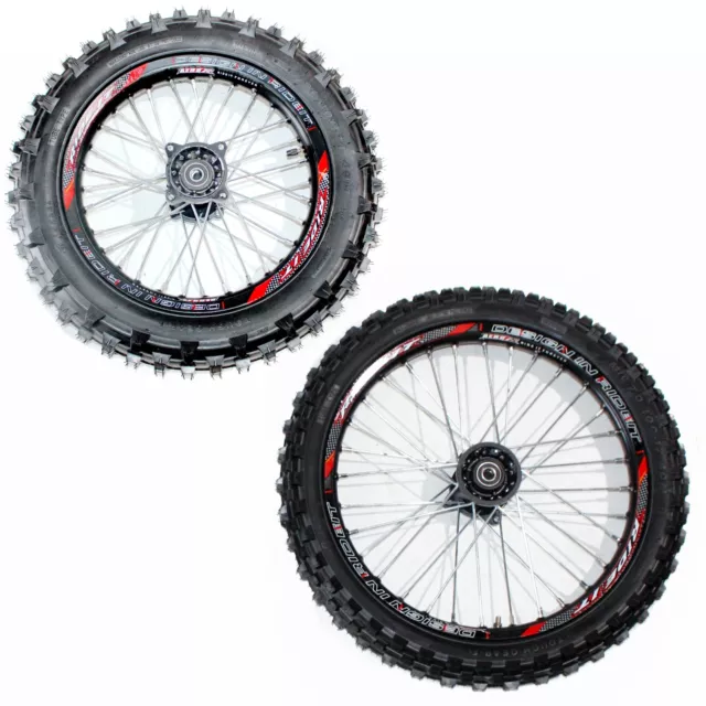 BLACK 15mm 17 Inch Front 14 inch Alloy Rear Wheel Rim Tyre Tire PIT Dirt Bike