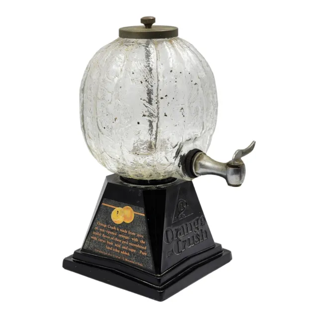 Rare Antique Vintage Orange Crush Soda Fountain Syrup Dispenser Glass Globe