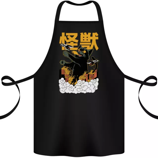 Catzilla Funny Cat Monster Parody Cotton Apron 100% Organic