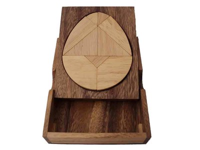 Artigianale TANGRAM CLASSICO 7 pezzi in scatola prodotto artigianale legno gioco solitario 