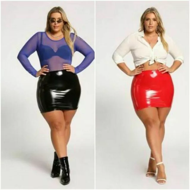 New Women Plus Size PVC Latex VINYL LOOK SHINY Leggings UK Size 16-24