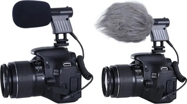 Movo VXR1000 Mini HD Shotgun Condenser Video Microphone for DSLR and Black