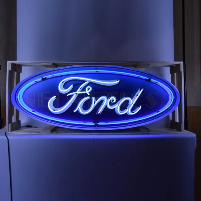 5 Foot Ford Oval Neon Sign In Steel Can Car Garage Neon Light 60"x23"x6"