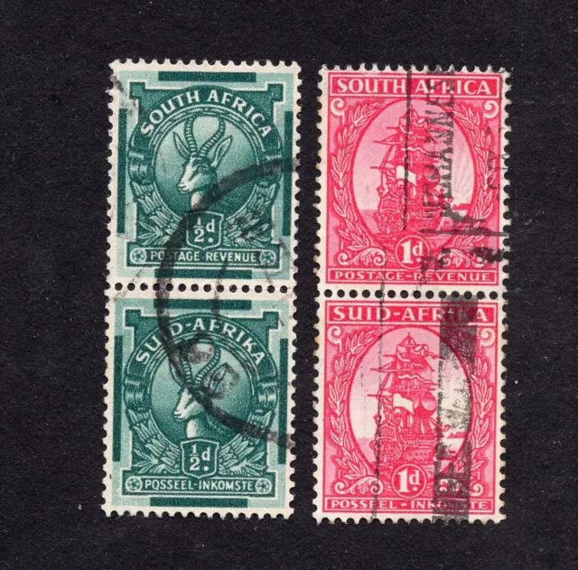 South Africa 1943 set of pair stamps Mi#169-172 used CV=10.8$