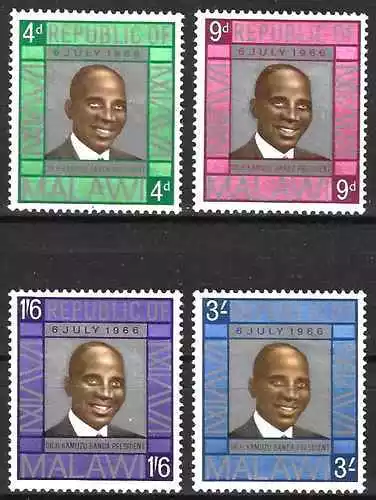 Timbres Personnages Malawi 56/59 ** (61758DA)