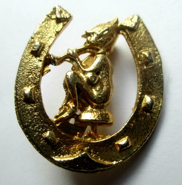Broche Porte-bonheur Rare - Hérisson Et Son Petit - Or Poli - Occasion Bon état