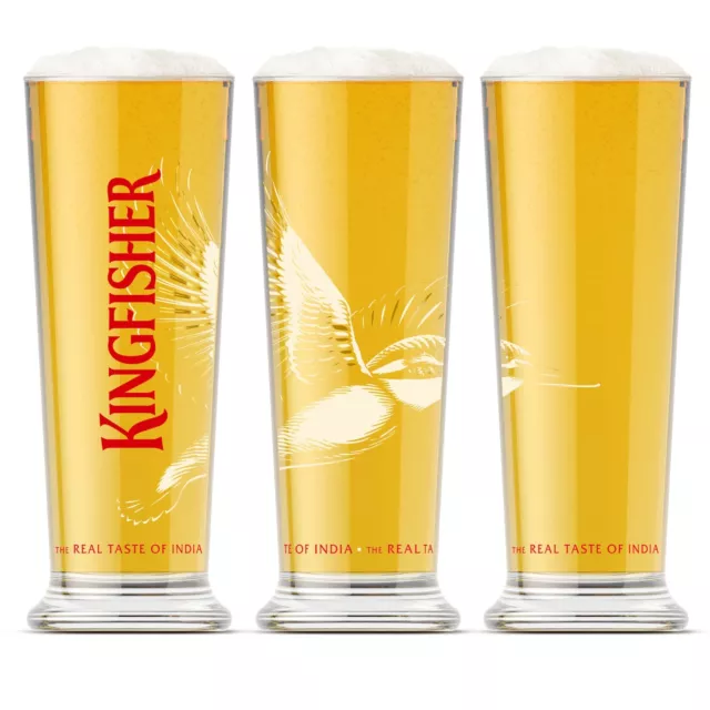 2 x Kingfisher Pint Brille 20oz brandneu CE gestempelt 100 % Original Offizielle Bar