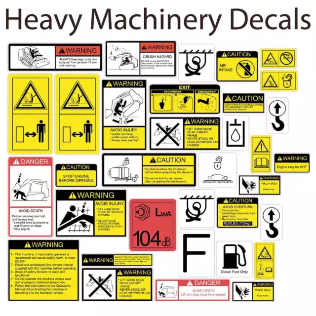 Safety Decals Safety Stickers Tracked Skid Steer Loader-Takeuchi Case CAT Bobcat