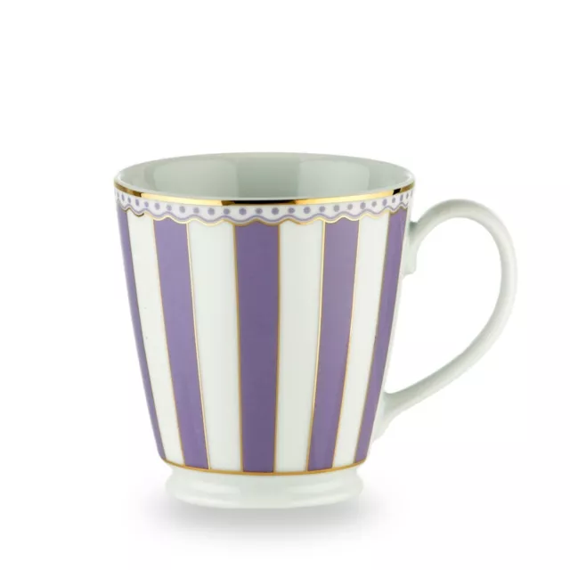 Noritake Lavender Striped Carnivale Porcelain Mug New in Box Mauve Lilac