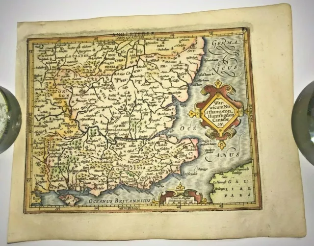 England Southeast 1613 Mercator / Hondius Atlas Minor Nice Antique Map