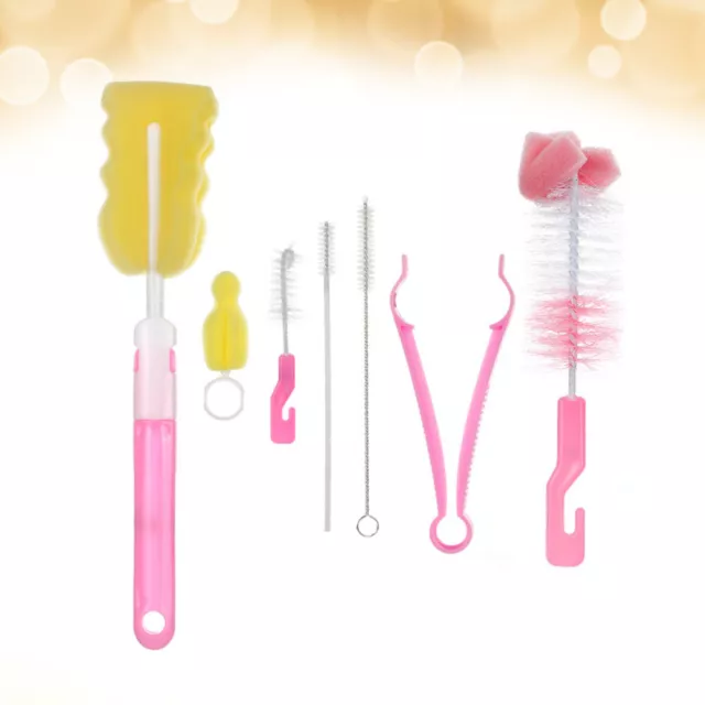 14 Pcs/2 Rose Goupillon De Bébé Brosse Nettoyante Pour Biberon 2