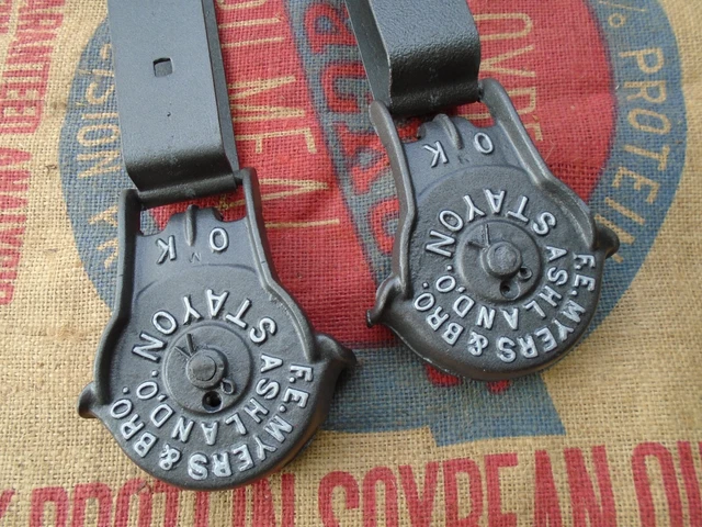 Antique/Primitive Original Barn Door Rollers F.e Myers Ashland Ohio Restored 3