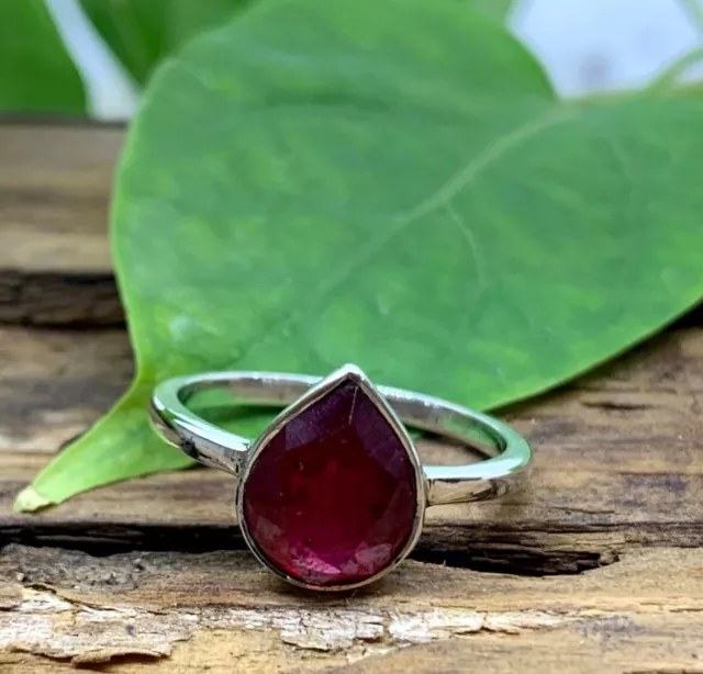 Top Quality Real Ruby Gemstone In Sterling Silver Ring Best Ring For Women 9024