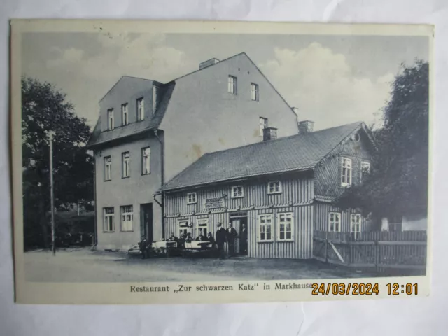 Markhausen b Graslitz Böhmen Gasthaus " Zur schwarzen Katz "n Tabor 1931