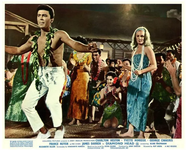 Diamond Head Original Lobby Card Yvette Mimieux James Darren Barechested Hawaii