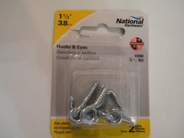 National Hardware N117-820  V2000 Hook and Eye 1 inch , 2 sets/pack