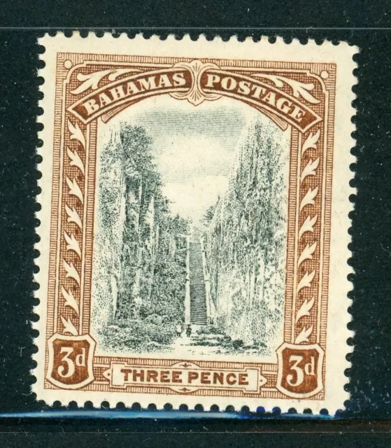 BAHAMAS 59 SG77 MNH 1919 3p brn & blk Queen's Staircase Wmk Mult Crown CA CV$4