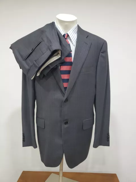 Canali 1934 Suit Men 42 Charcoal Gray Birdseye  Wool Jacket Pant Current Label