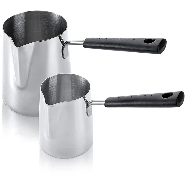 2 caffettiere stovetop padella per cioccolato per riscaldamento salsa Y2J5