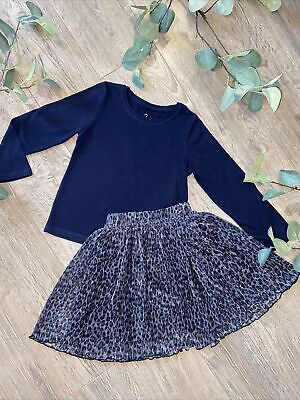 NEXT girls  Navy Leopard Tutu Skirt Top Party outfit  Age 3-4 Years