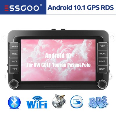Android 10 GPS FOTOCAMERA Essgoo per VW POLO GOLF 6r TOURAN Bluetooth Autoradio DAB 