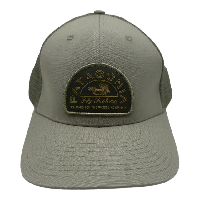 PATAGONIA FLY FISHING Green Snapback Trucker Hat Cap Mesh Back Patch OSFA  $23.99 - PicClick