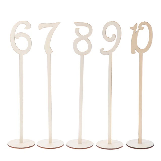 10 Numeri Da Tavolo In Legno - Segnaposto Per Ristorante Da 21 A 30, Decorazione Naturale E Resistente - Foto 2