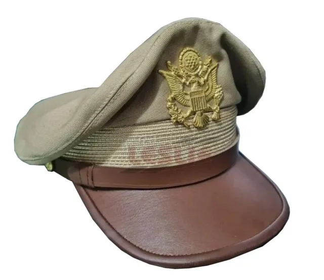 WWII US Army Air Force Jumbo Eagle Badge Officer Visor military hat ⏐ All sizes