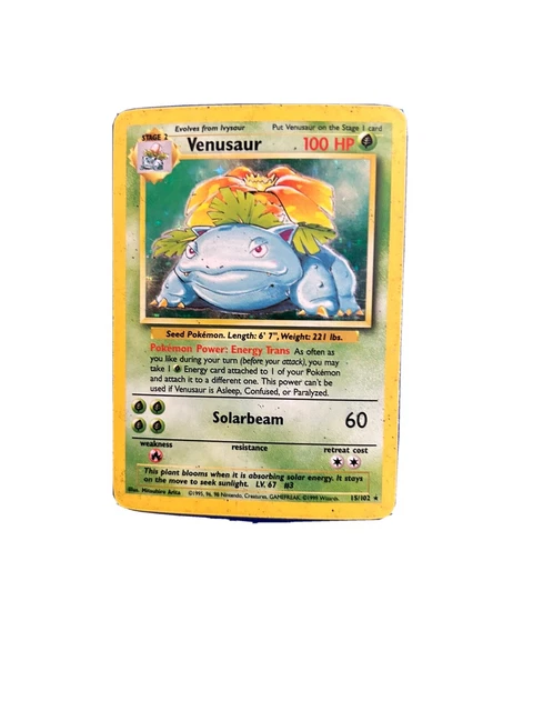 Pokémon TCG Venusaur Base Set 15/102 Holo Unlimited Holo Rare