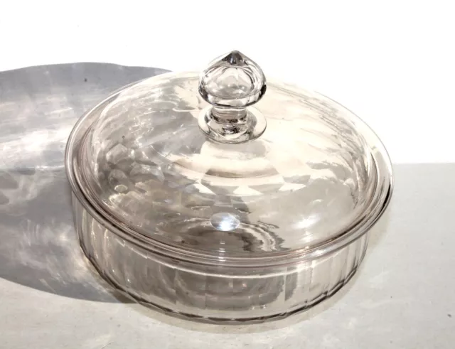 ANCIEN BONBONNIERE DRAGEOIR BOITE CONFITURIER en VERRE du XVIIIe, STYLE LOUIS XV