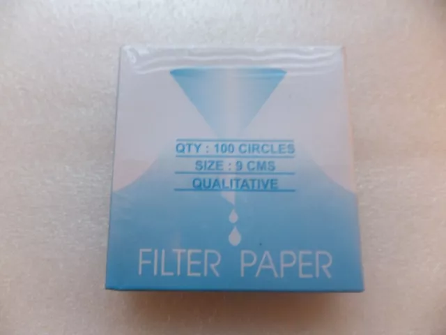 Eisco Filter Paper (Lab) 9CM 90mm Box of 100 For Laboratory \ Chemistry Use NEW