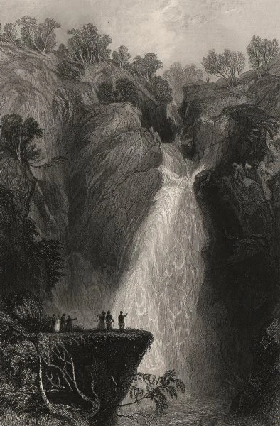 Fall of Foyers. Inverness-shire. Scotland. ALLOM c1840 old antique print