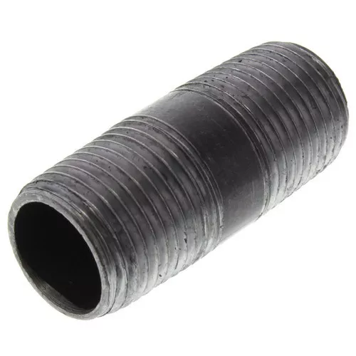 1/2" BLACK STEEL 2" LONG NIPPLE pipe 1/2 x 2 - LOT OF (10) malleable iron