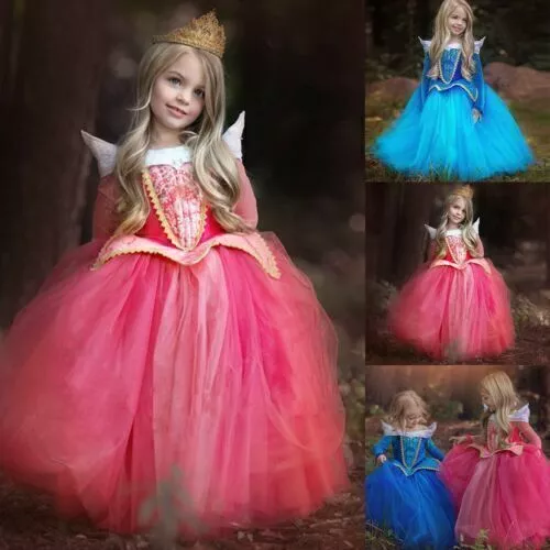 Toddler Girls Princess Fancy Dress Aurora Party Sleeping Beauty Cosplay Costume