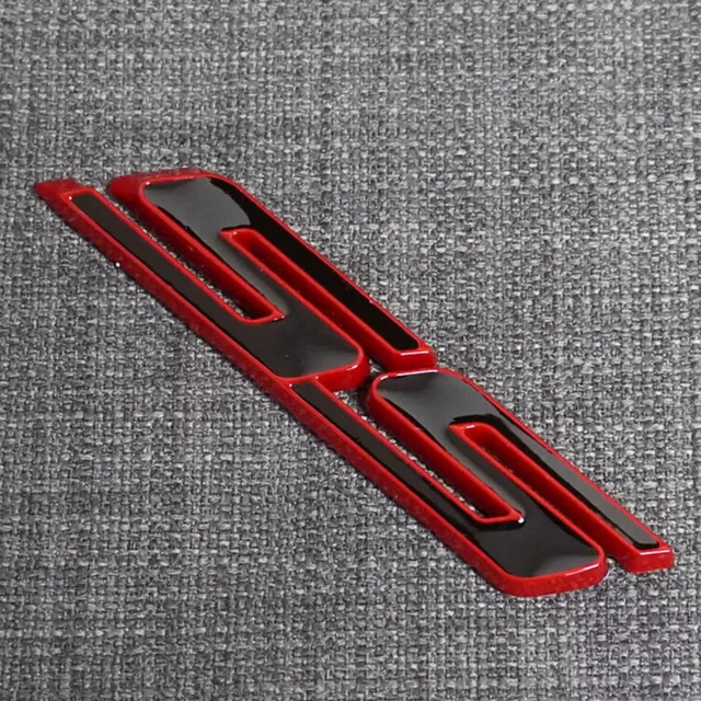 For SS Badge Fender Trunk Emblem Decal Red Trim -3x 2