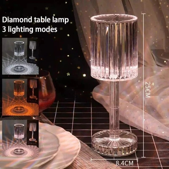 Lampada Da Tavolo Led Ricaricabile Per Bar Ristoranti Hotel Pub Trasparente Usb 12