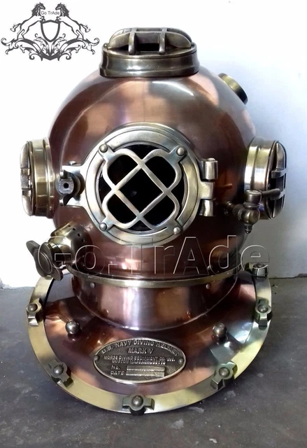 ANTIQUE US Navy Vintage Dive Helmet Mark V Antique Diving Divers Helmet ...