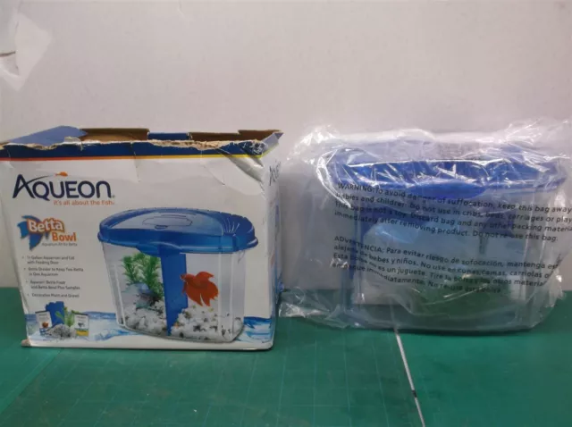 Aqueon Betta Bowl Kit Blue Half Gallon 0.5 Gal