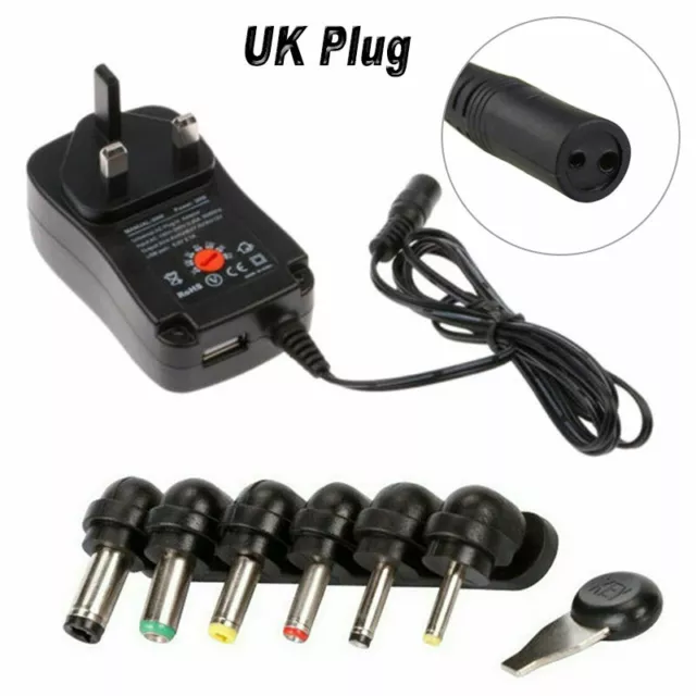 Universal Mains AC/DC Power Adaptor Supply Plug Charger 3v 5v 6v 7.5v 9v 12v UK