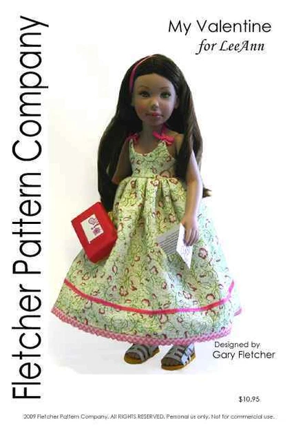 My Valentine Doll Clothes Sewing Pattern 11" Leeann Fletcher Pattern Company