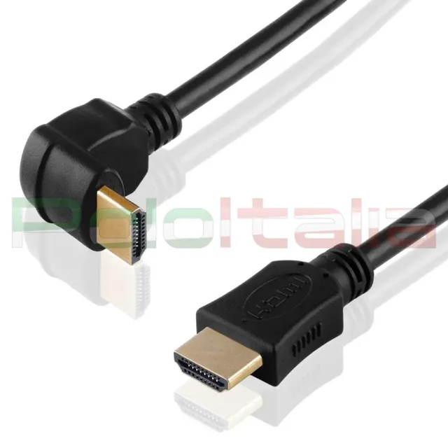 Cable De 1 Para 5m HDMI 1.4 en Ángulo 90 Grados 3D 4k Full HD TV PC Av PS4