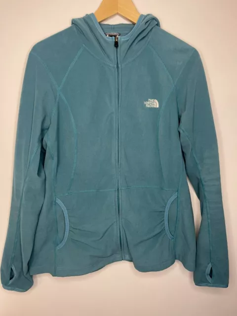 The North Face TKA 100 Womens Hooded Jacket Teal Size XL Full Zip Long Sleeve