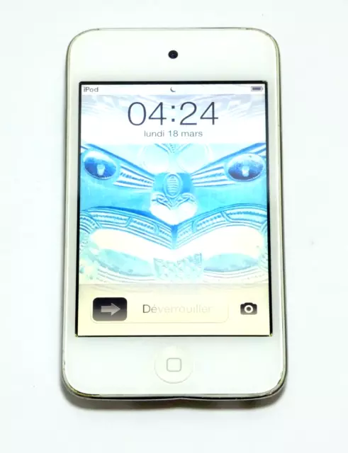 APPLE IPOD TOUCH 4e GENERATION 8GO BLANC MODEL A1367 BALLADEUR MP3 VINTAGE MD057