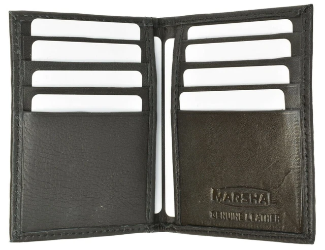 Mens Slim Thin Genuine Leather Bifold Id Wallet Money Credit Card Holder Window