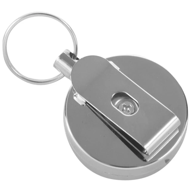 Steel Retractable Key Chain Recoil Key  Belt Clip Pull Chain Holder U8U76900
