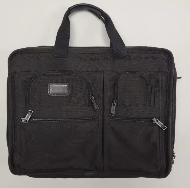 TUMI Alpha Black Nylon Ballistic Messenger Laptop Briefcase Bag 3 Compartments