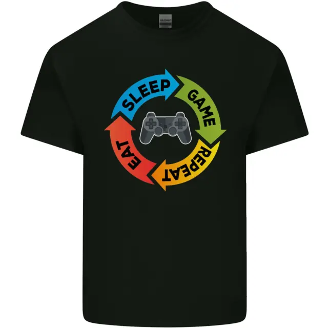 T-shirt bambini gioco Gamming Eat Sleep Game Repeat Gamer