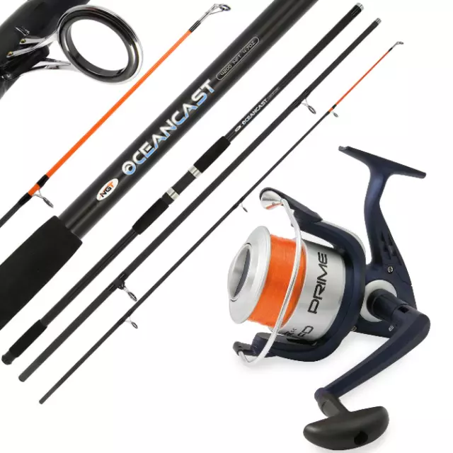 14FT Beachcaster Sea Fishing Rod + Reel Set NGT OceanCast Rod + Vigor Prime Reel