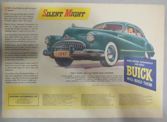 Buick Car Ad: Silent Might ! from 1947 Size: 11 x 15 inches