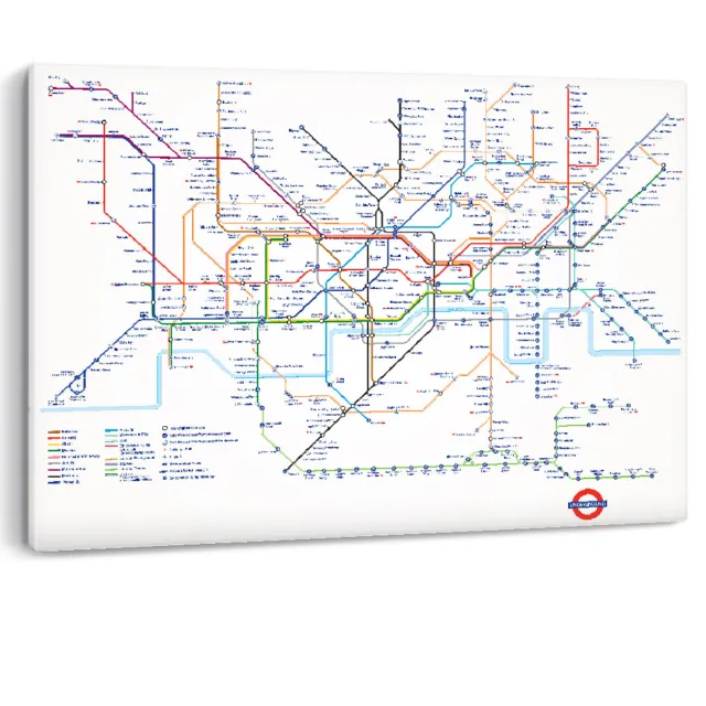 London Underground Tube Map Transport Premium Canvas Wall Art Picture Print